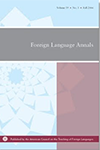 Foreign Language Annals cover